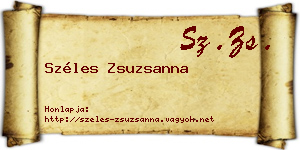 Széles Zsuzsanna névjegykártya